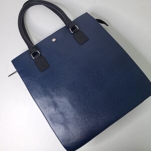 LR Paris Two-Tone Navy Black Vintage Tote Bag
